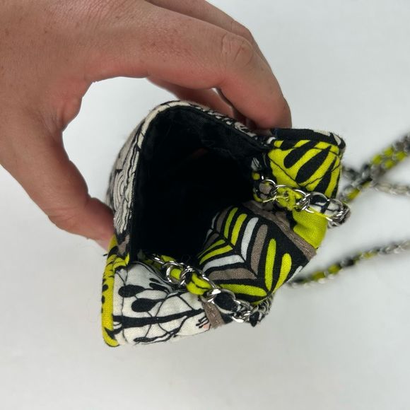 Vera Bradley Citron Green & Gray Phone Crossbody Purse Pouch - Picture 7 of 14